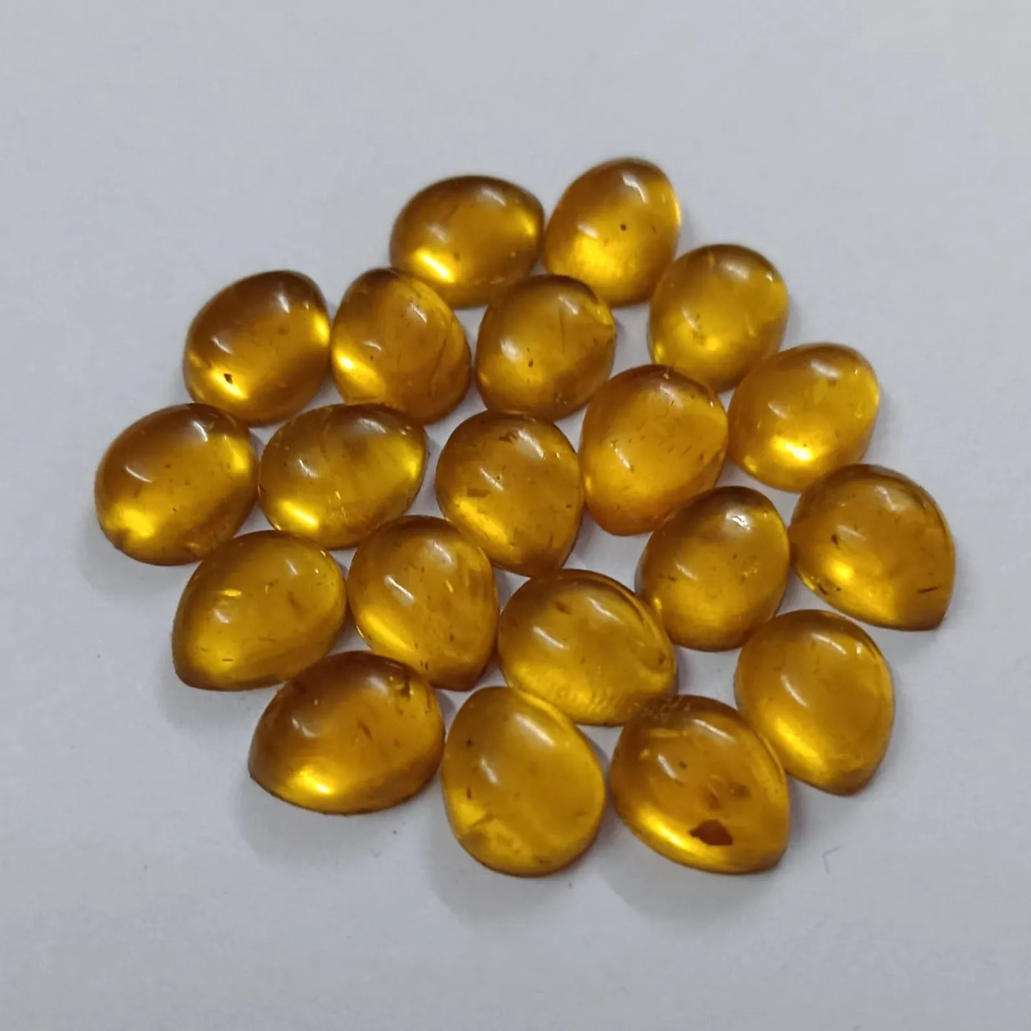 AAA Quality Baltic Amber 3x5mm To 10x14mm Pear Cabochon Calibrated Semi Precious Loose Gemstone - TeraGems