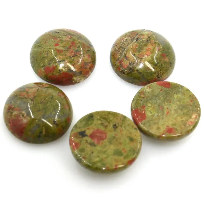 Amazing Unakite Round Cabochon For Her - 15mm