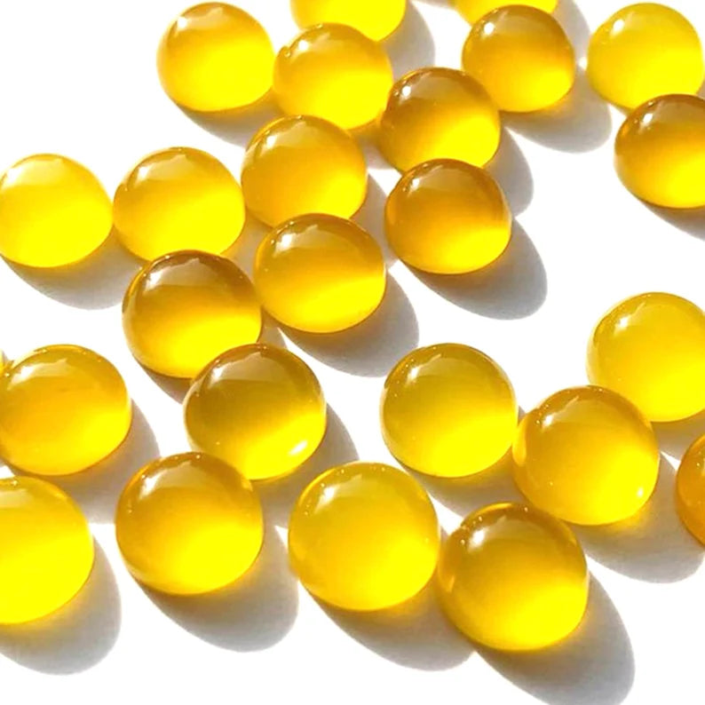 Stunning Quality Yellow Chalcedony Round Cabochon For Her - 16mm