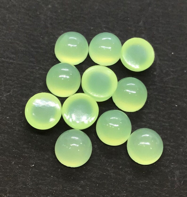Spectacular Quality Prehnite Chalcedony Round Cabochon For Her - 25mm
