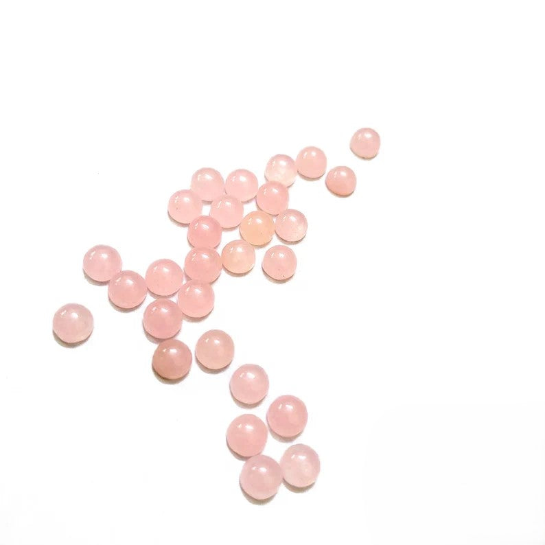 Fantastic Pink Jade Round Great Cabochon For Her - 9mm