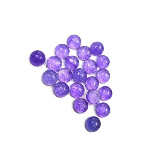 Beautiful Purple Jade Round Unique Cabochon For Her - 3mm