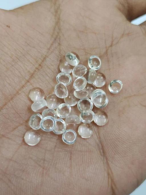 Fantastic White Topaz Round Great Cabochon For Her - 4mm