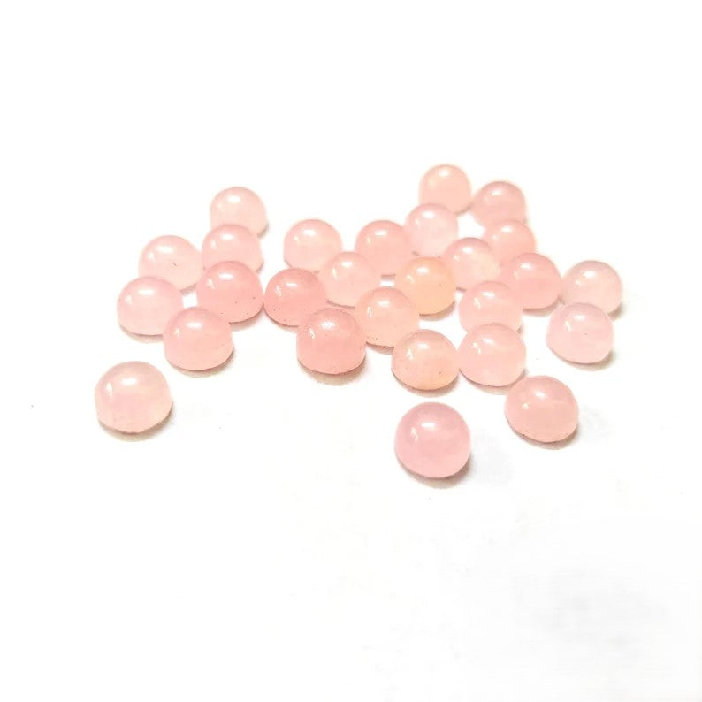Fantastic Pink Jade Round Great Cabochon For Her - 9mm