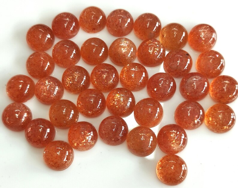 Attractive Natural Sunstone Round Fantastic Cabochon For Her - 4mm