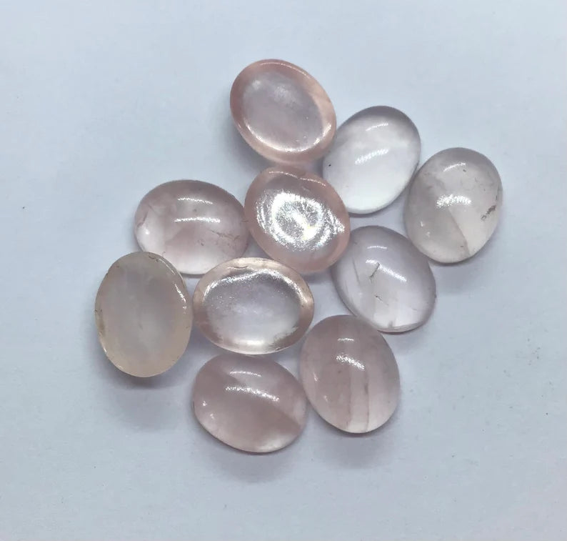 Beautiful Rose Quartz Oval Great Cabochon For Her - 5x7mm