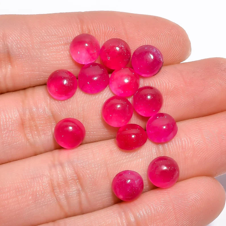 Amazing Hot Pink Jade Round Fantastic Cabochon For Her - 24mm