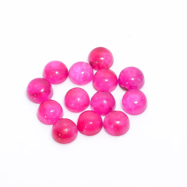 Amazing Hot Pink Jade Round Fantastic Cabochon For Her - 15mm