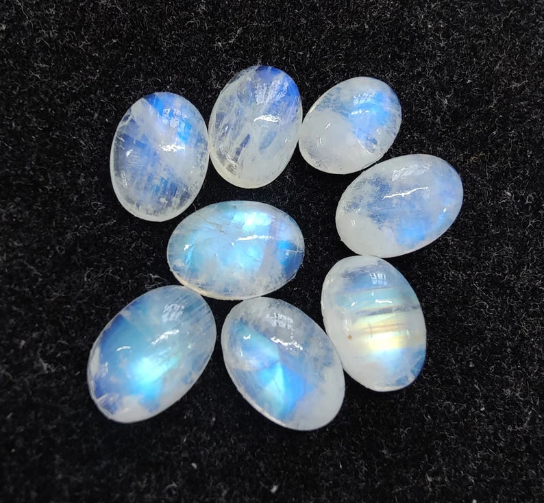 Astonishing Natural Rainbow Moonstone Oval Cabochon For Her - 3x5mm