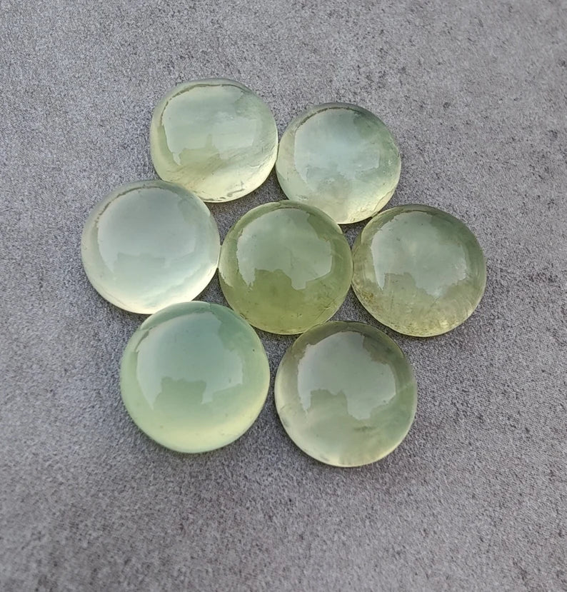 Terrific Natural Prehnite Round Fantastic Cabochon For Her - 15mm