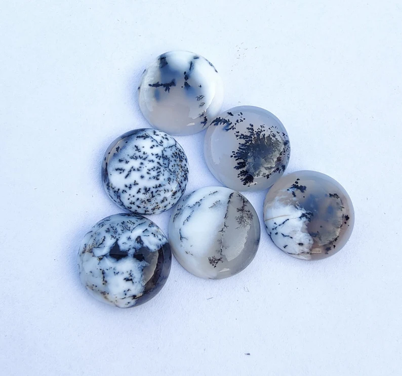 Fantastic Dendrite Opal Round Excellent Cabochon Gemstone For Her - 6mm