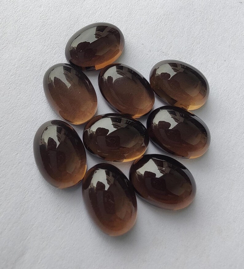 Attractive Smoky Quartz Oval Fantastic Cabochon For Her - 5x7mm
