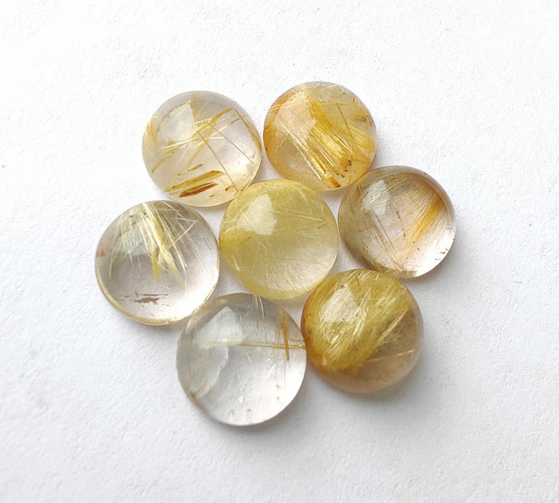 Wonderful Golden Rutile Round Good Cabochon For Her - 3mm