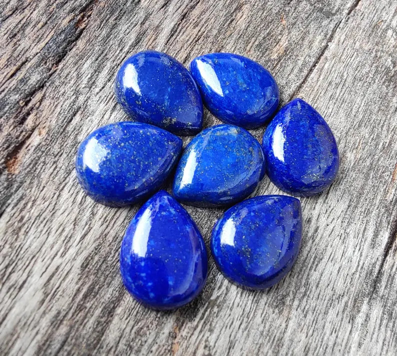 Natural Lapis Lazuli 3x5mm To 10x14mm Pear Cabochon Calibrated Semi Precious Loose Gemstone - TeraGems