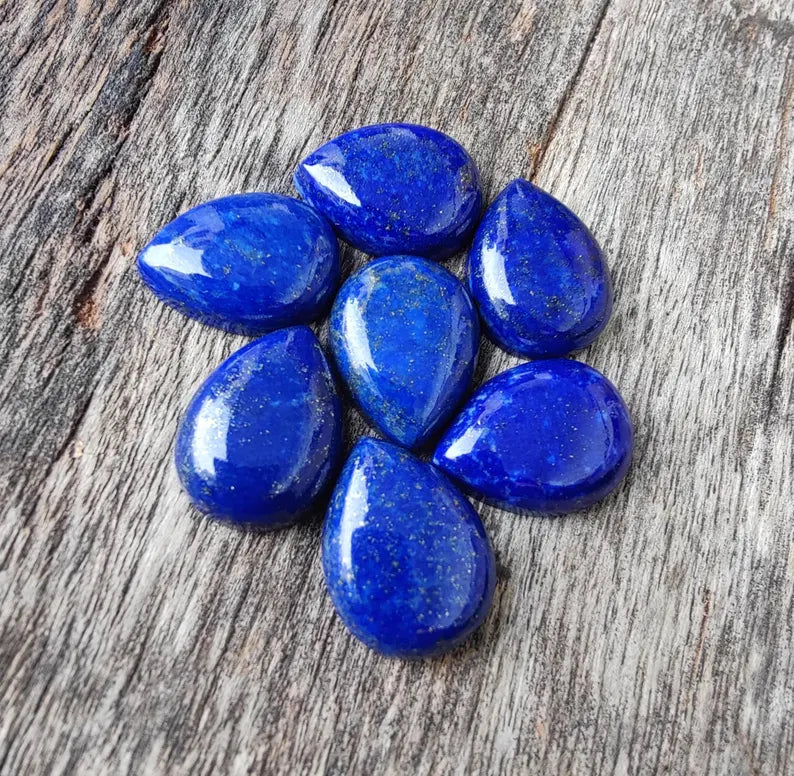 Natural Lapis Lazuli 3x5mm To 10x14mm Pear Cabochon Calibrated Semi Precious Loose Gemstone - TeraGems