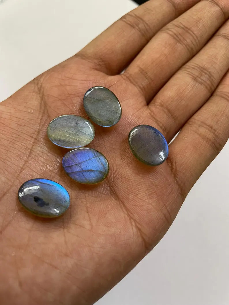 Attractive Natural Blue Fire Labradorite Cabochon For Her - 10x14mm