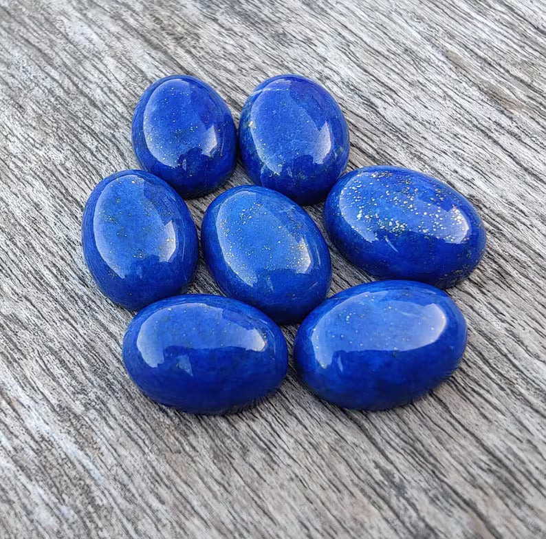Wonderful Natural Lapis Lazuli Oval Fantastic Cabochon For Her - 7x9mm
