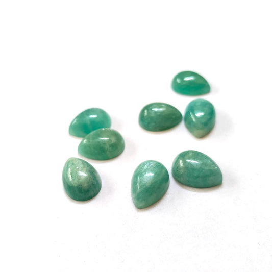 Natural Amazonite 3x5mm To 10x14mm Pear Cabochon Calibrated Semi Precious Loose Gemstone - TeraGems