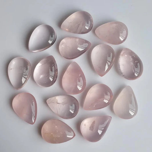 Natural Rose Quartz 3x5mm To 10x14mm Pear Cabochon Calibrated Semi Precious Loose Gemstone - TeraGems