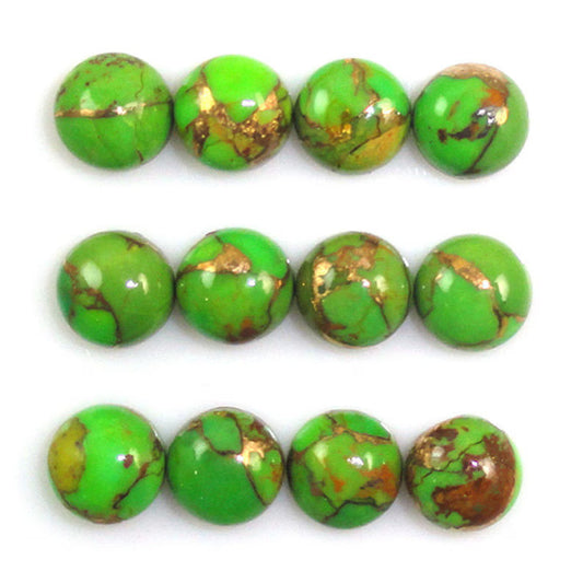 Terrific Natural Green Copper Turquoise Surprising Cabochon For Her - 5mm