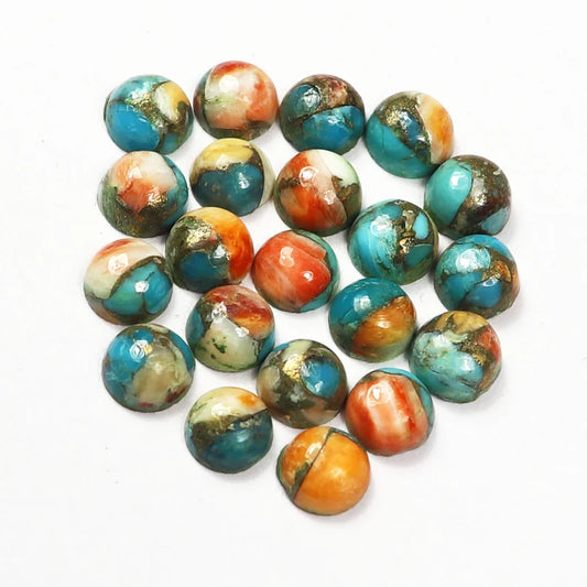 Astonishing Natural Oyster Copper Turquoise Fantastic Cabochon For Her - 10mm