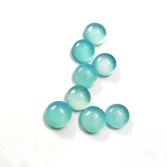 Surprising Quality Aqua Chalcedony Round Cabochon For Her - 6mm