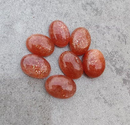 Natural Sunstone 3x5mm To 10x14mm Oval Cabochon Calibrated Semi Precious Loose Gemstone