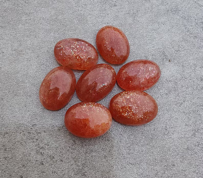 Natural Sunstone 3x5mm To 10x14mm Oval Cabochon Calibrated Semi Precious Loose Gemstone