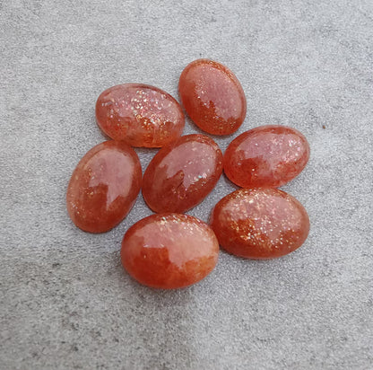 Natural Sunstone 3x5mm To 10x14mm Oval Cabochon Calibrated Semi Precious Loose Gemstone