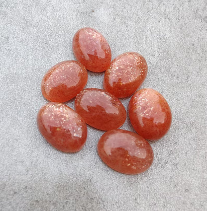 Natural Sunstone 3x5mm To 10x14mm Oval Cabochon Calibrated Semi Precious Loose Gemstone