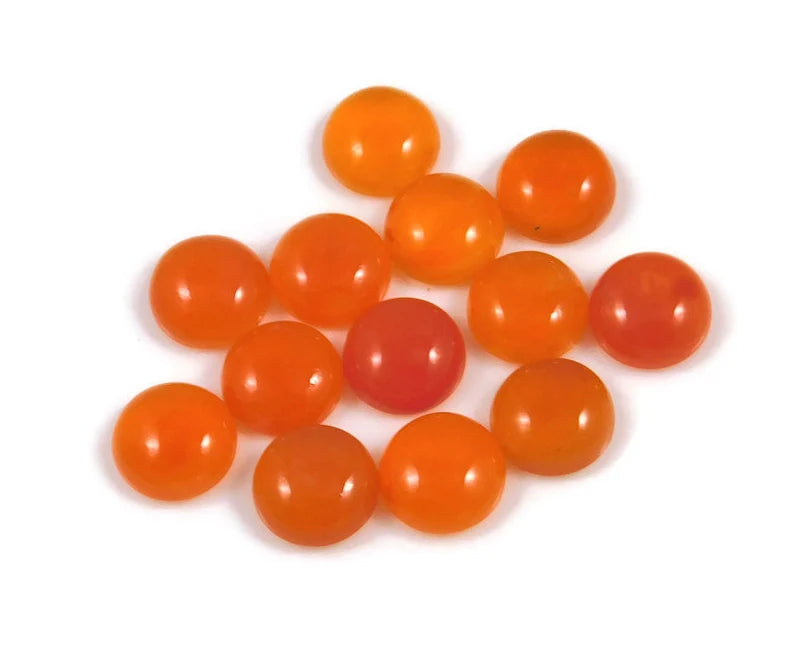 Beautiful Natural Carnelian Round Fantastic Cabochon For Her - 8mm