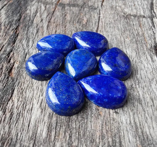 Natural Lapis Lazuli 3x5mm To 10x14mm Pear Cabochon Calibrated Semi Precious Loose Gemstone - TeraGems
