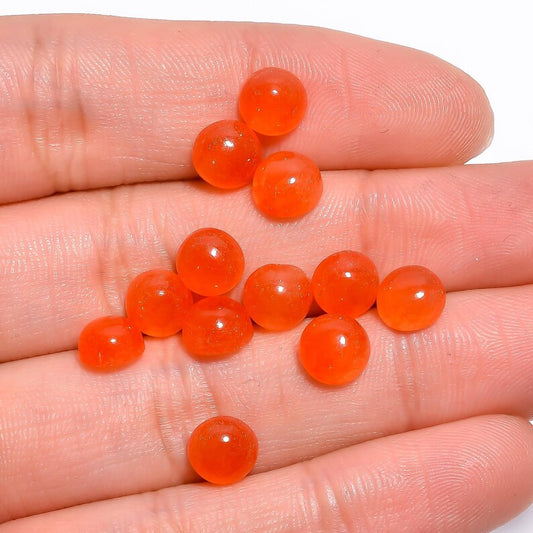 Awesome Quality Orange Jade Round Cabochon For Her - 16mm